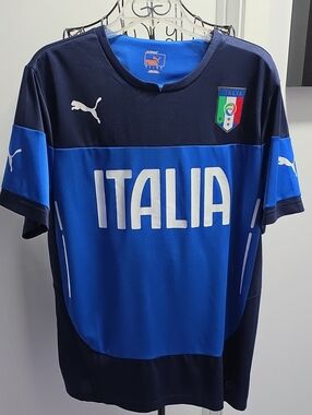 Puma Blue & Navy Italia Soccer Jersey